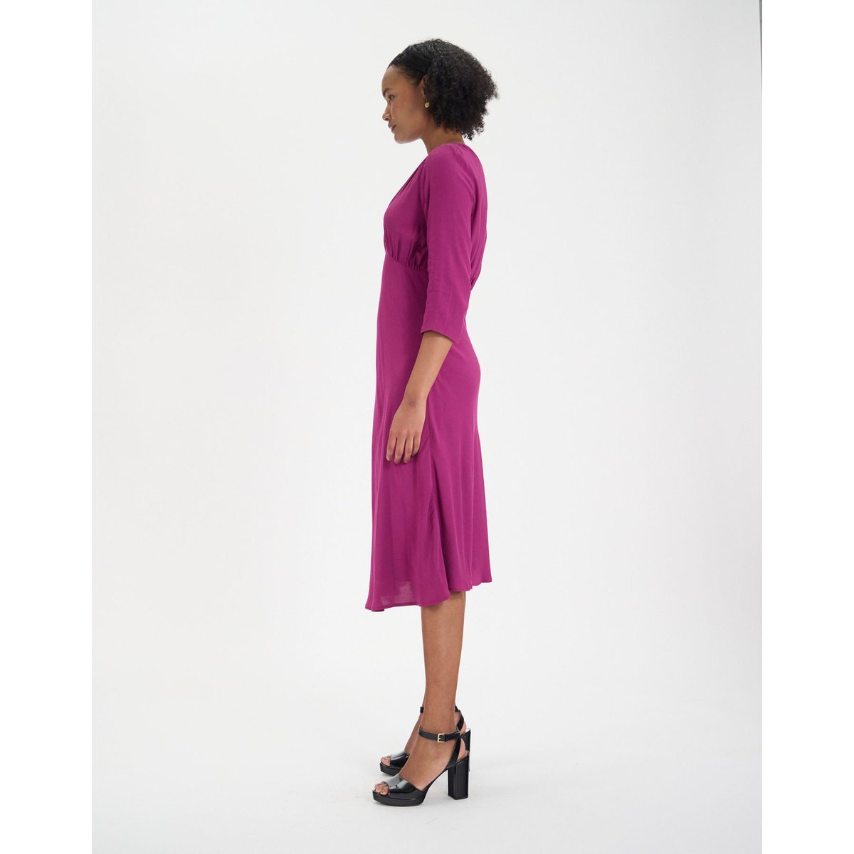 Robe Natalia en viscose mélangée violette purple, INES DE LA FRESSANGE PARIS