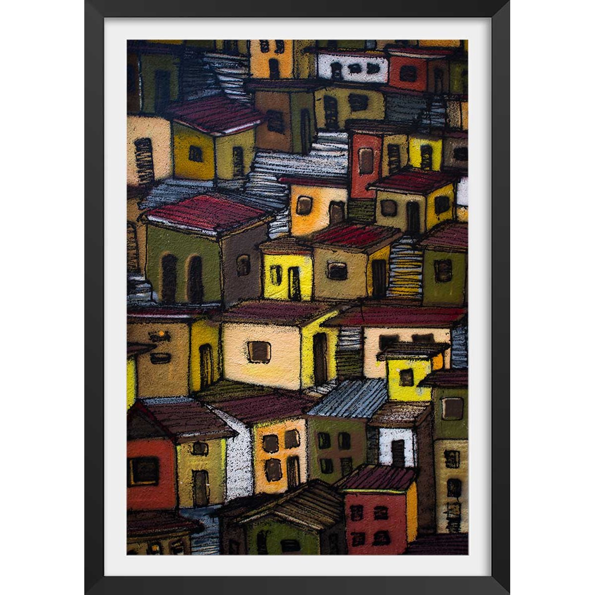 Affiche casa in mexico affiche + cadre en bois - noir, HEXOA