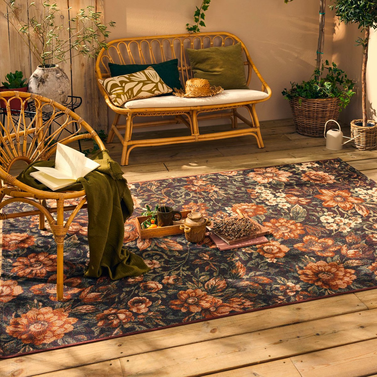 Tapis extérieur fleuris LIDO multicolore, NAZAR RUGS