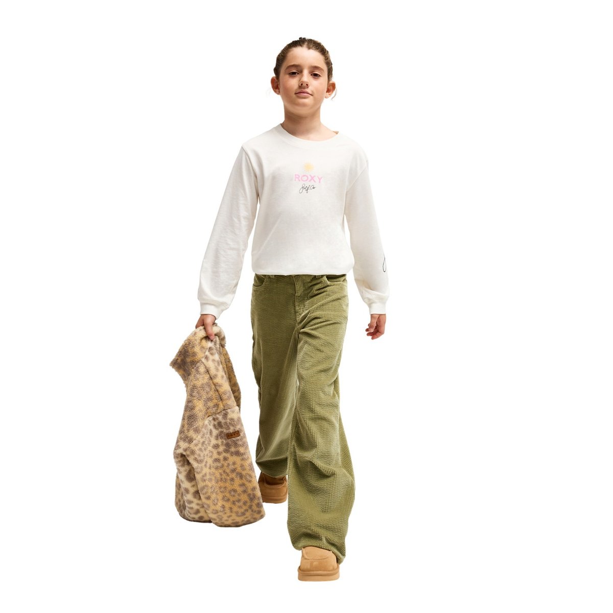 Pantalon en velours PATROLKID. vert oil green, ROXY