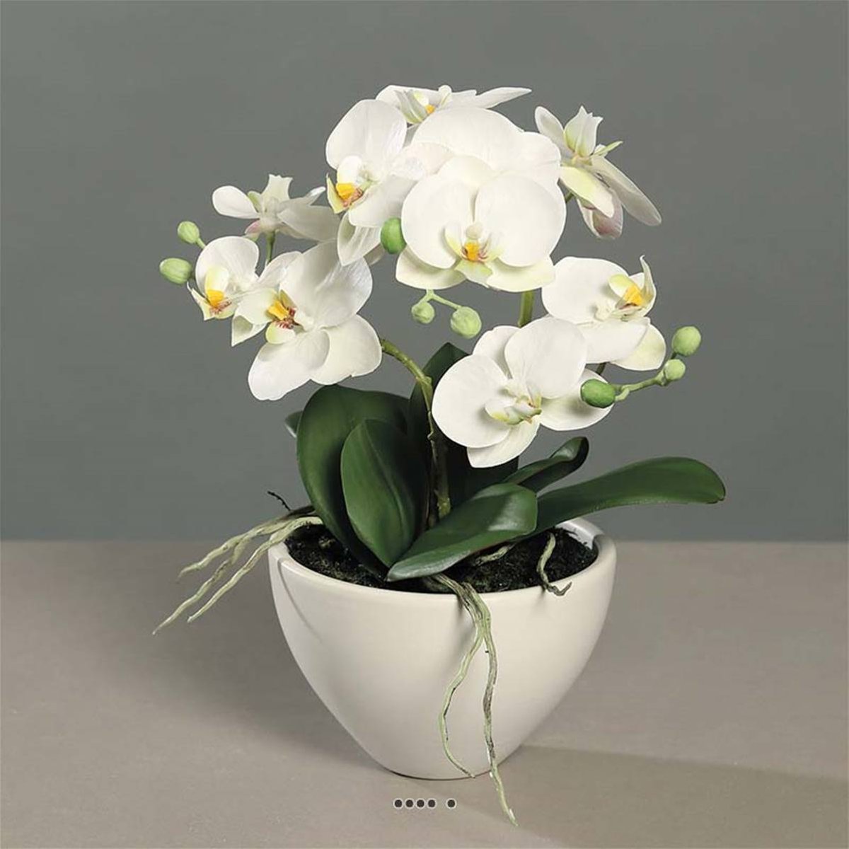 Orchidée phalaenopsis artificielle en coupe crème, ARTIFICIELLES