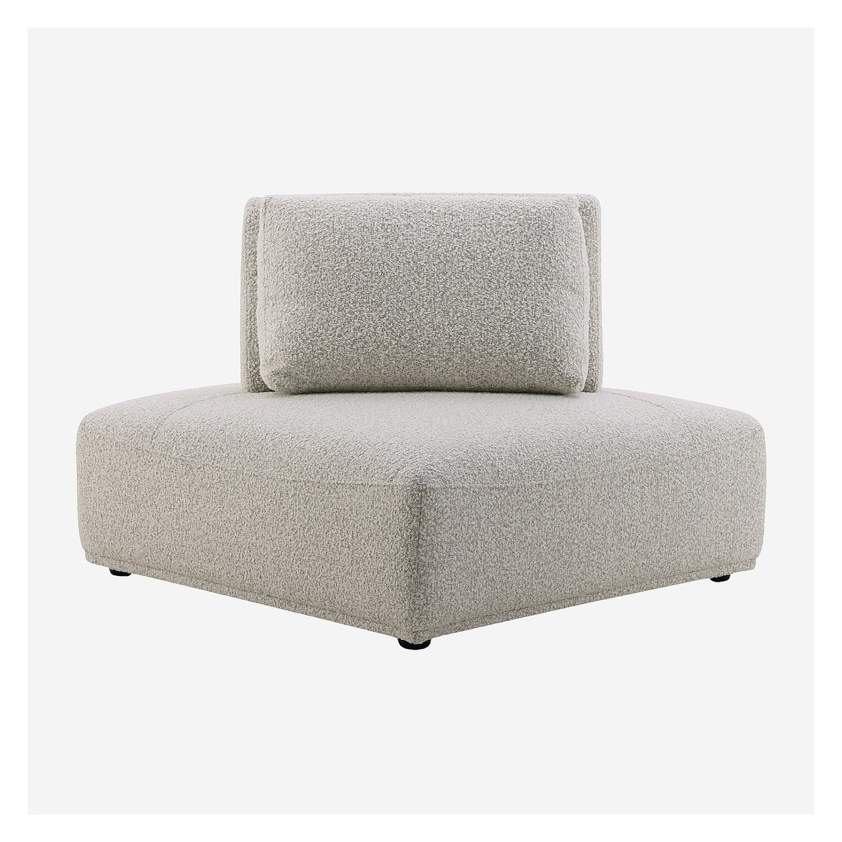 Fauteuil d'angle en tissu bouclette avec dossier avance-recule RUDOLF gris, HABITAT