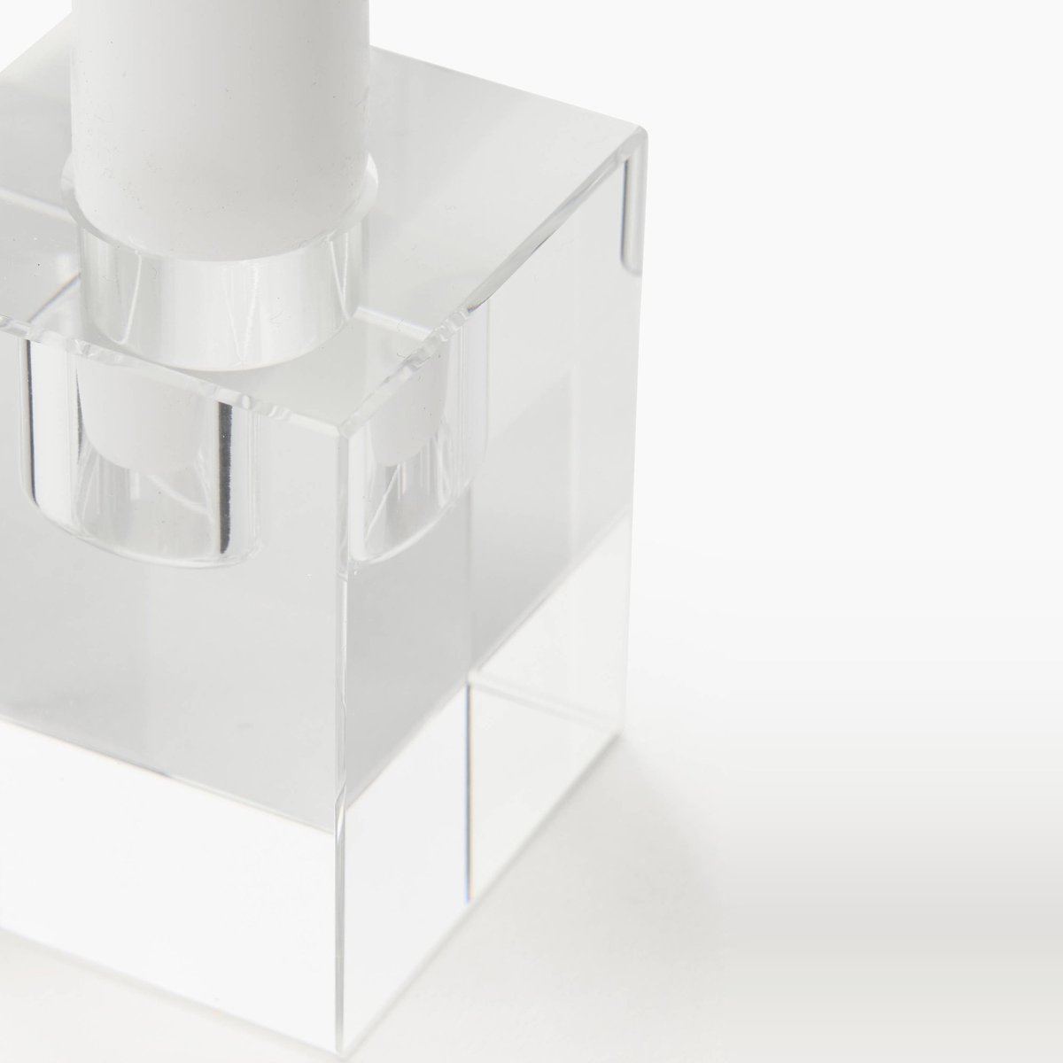 Bougeoir glaçon carré PM, 4,8Xh6CM gris, MONOPRIX