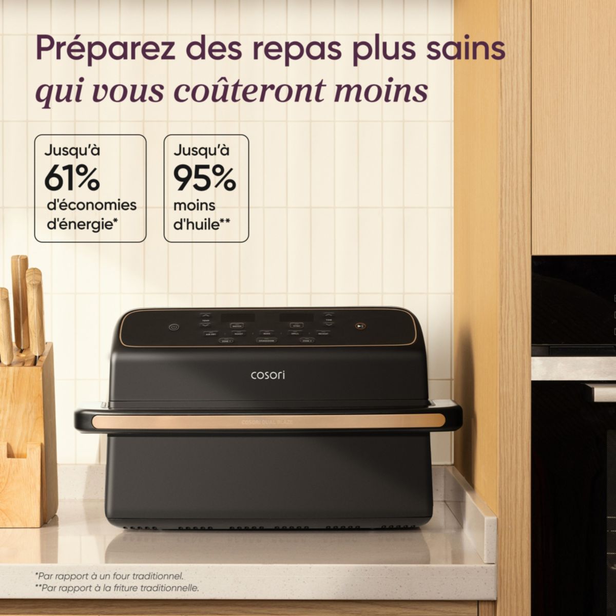 Friteuse sans huile Dual Blaze Twinfry Compact 8.6-L KAAPAFC couleur unique, COSORI