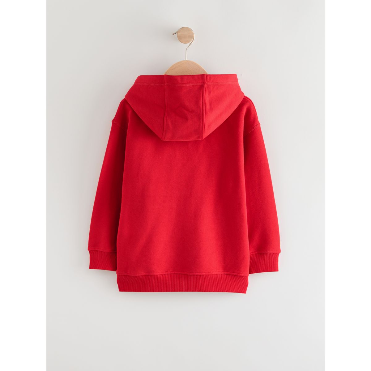 Sweat à capuche en jersey uni rouge, NEXT