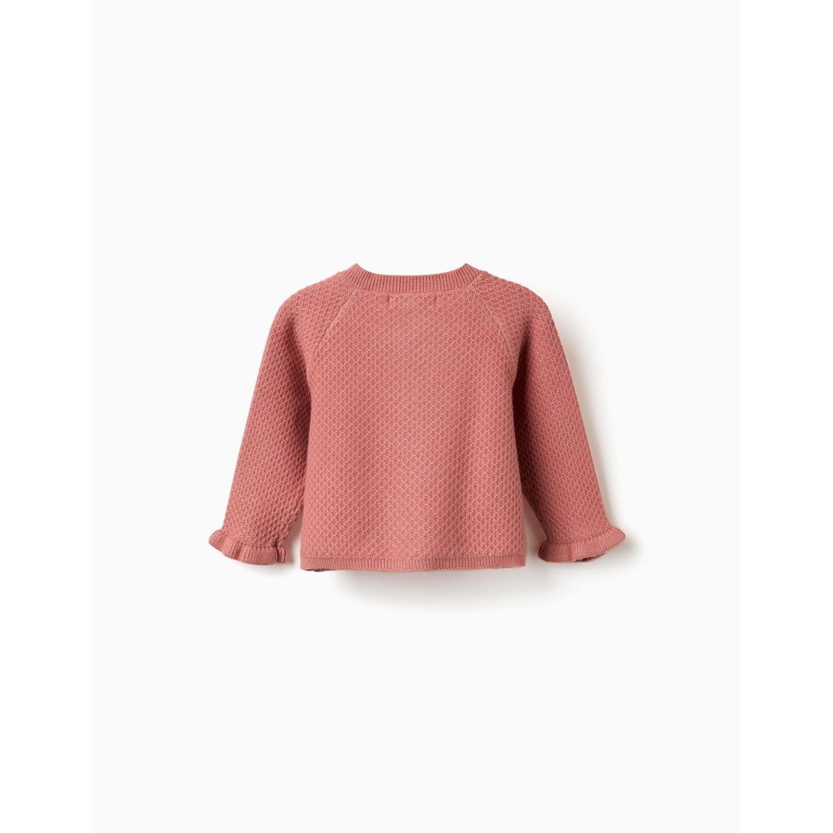 Gilet en maille avec poignets à volants rose, ZIPPY