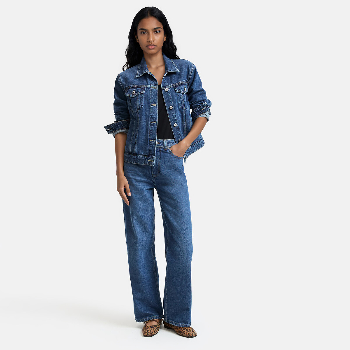 Veste en denim bleu stone, LA REDOUTE COLLECTIONS