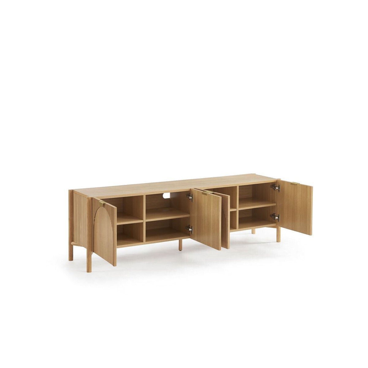 Meuble TV 178 cm placage, LOLA marron clair, BOBOCHIC