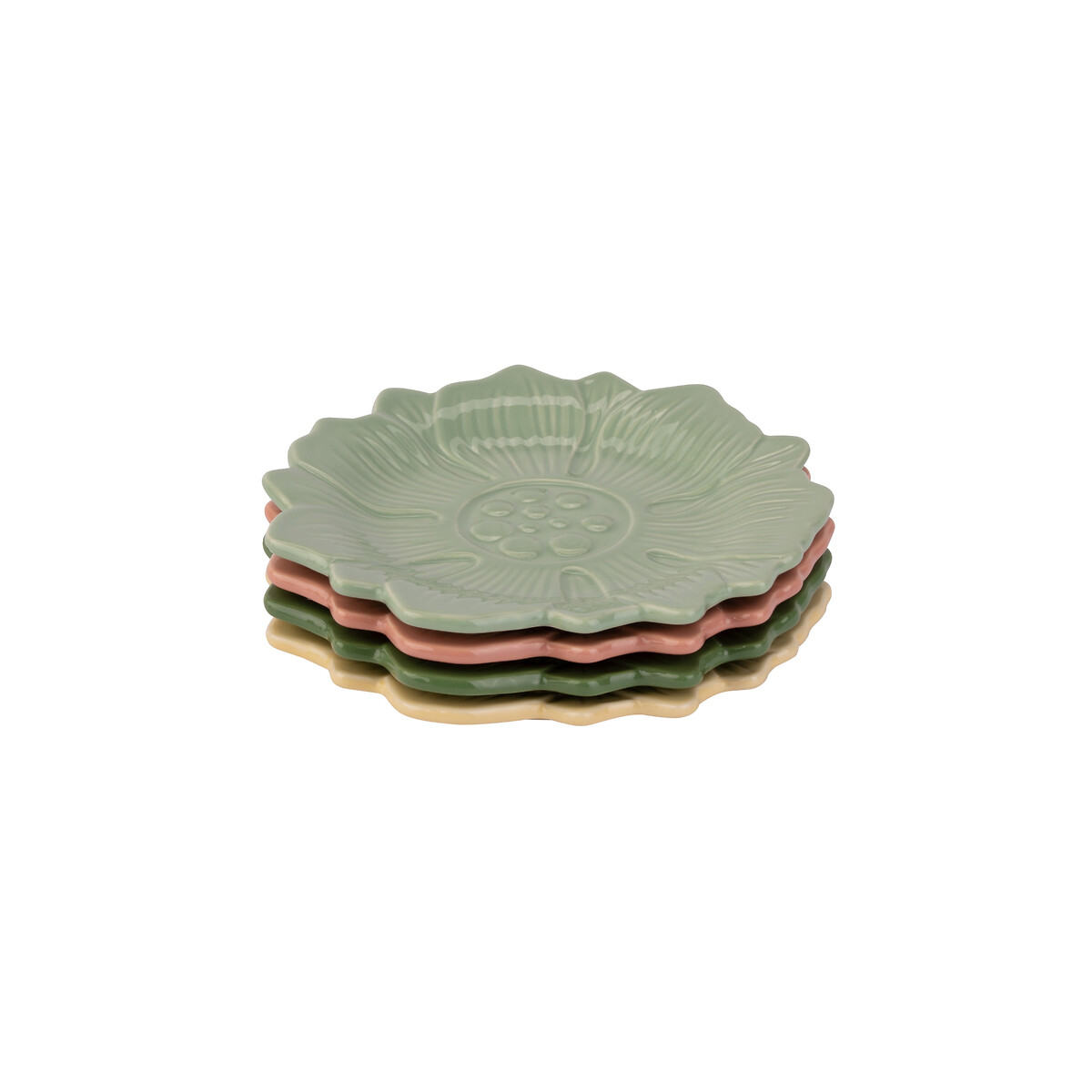 Set of 4 Kitchen Garden Assorted Cake Plates multi-coloured, WILLIAM MORRIS AT HOME