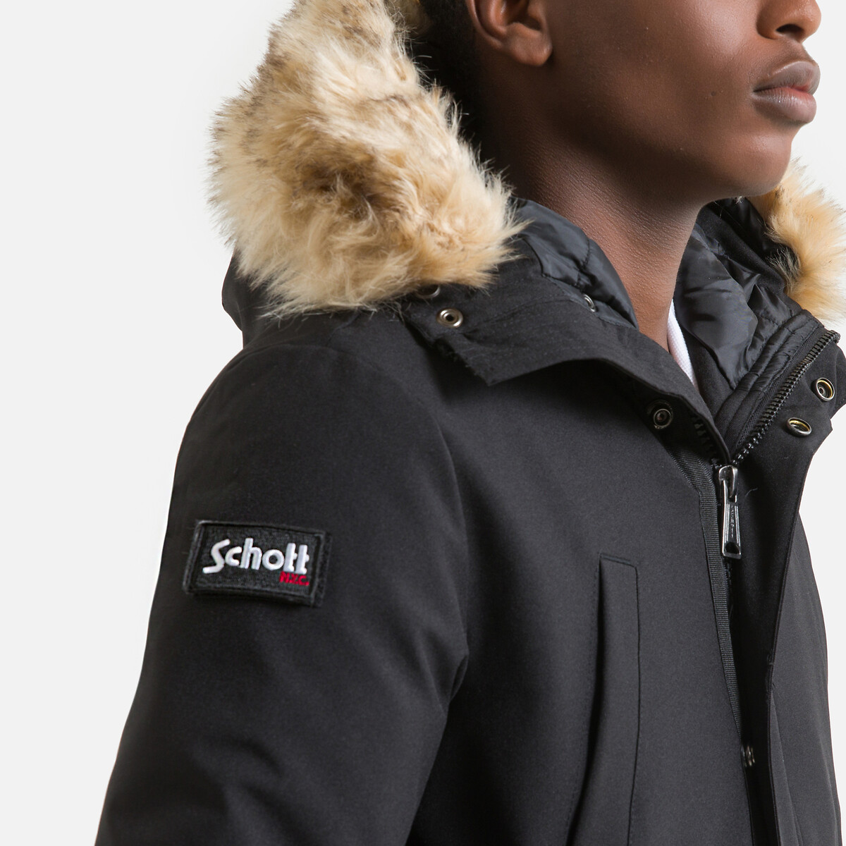 Parka com capuz, 10-16 anos preto , SCHOTT