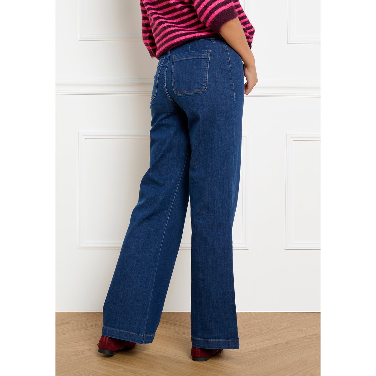 Jean bootcut taille classique dark blue, LOLALIZA