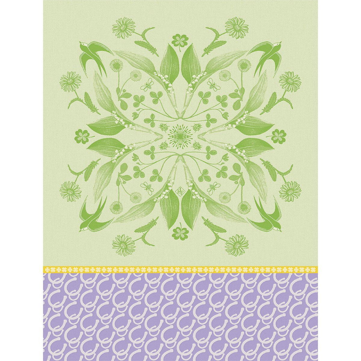 Torchon en Coton, PORTE BONHEUR chance, LE JACQUARD FRANCAIS
