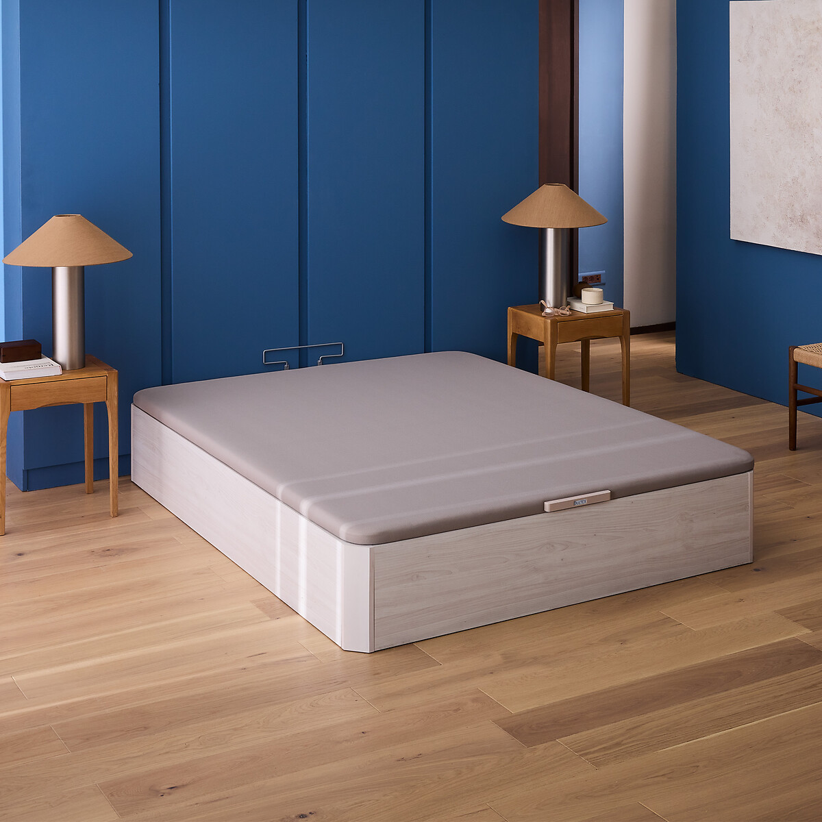 Sommier lit coffre, Space Up  chêne blanchi, BULTEX