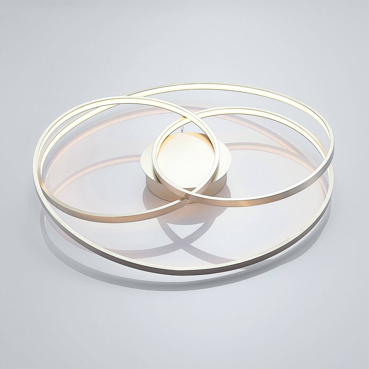 Plafonnier en métal moderneLED, Joline nickel satiné, LINDBY