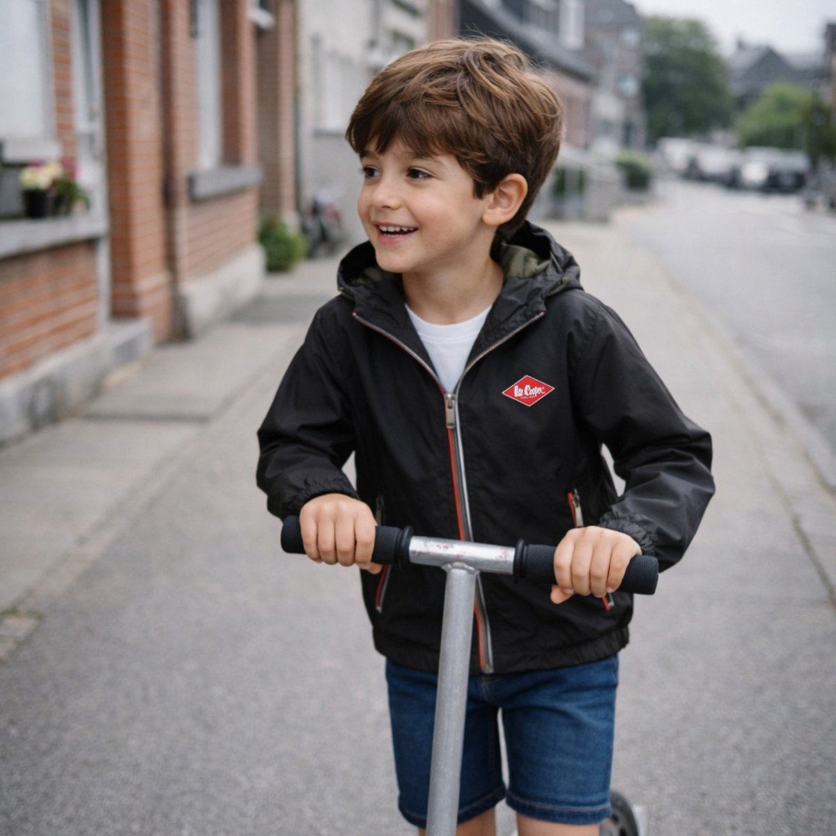 Coupe-vent zippé à capuche, poches zippées OUTDOOR noir, LEE COOPER