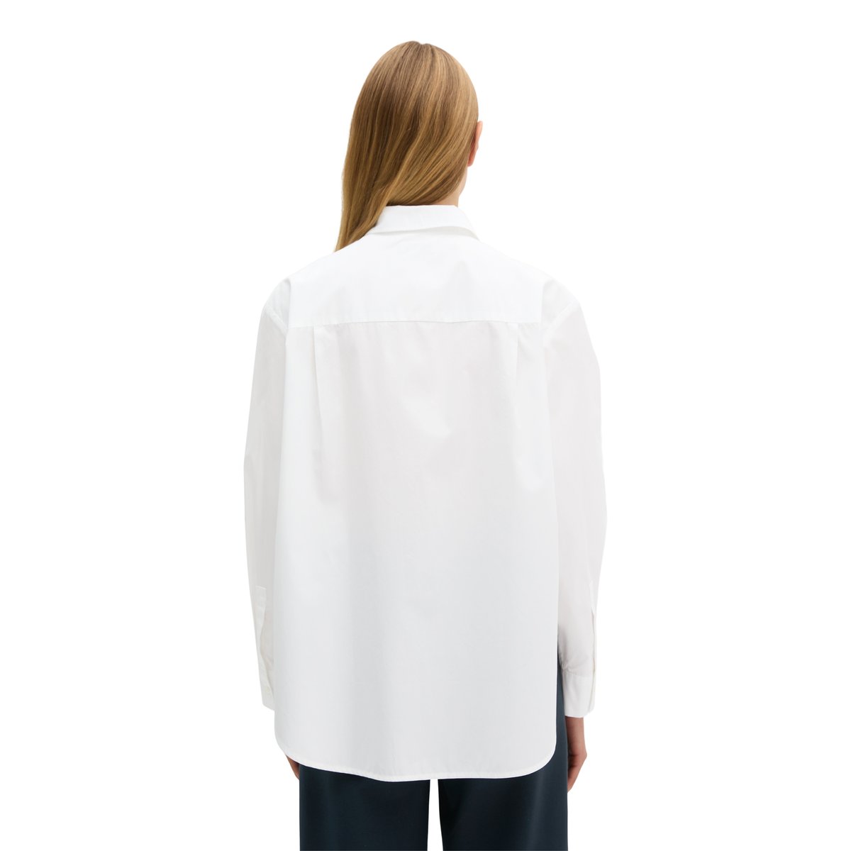 Blouse boyfriend en popeline de coton premium blanc, MARC O'POLO
