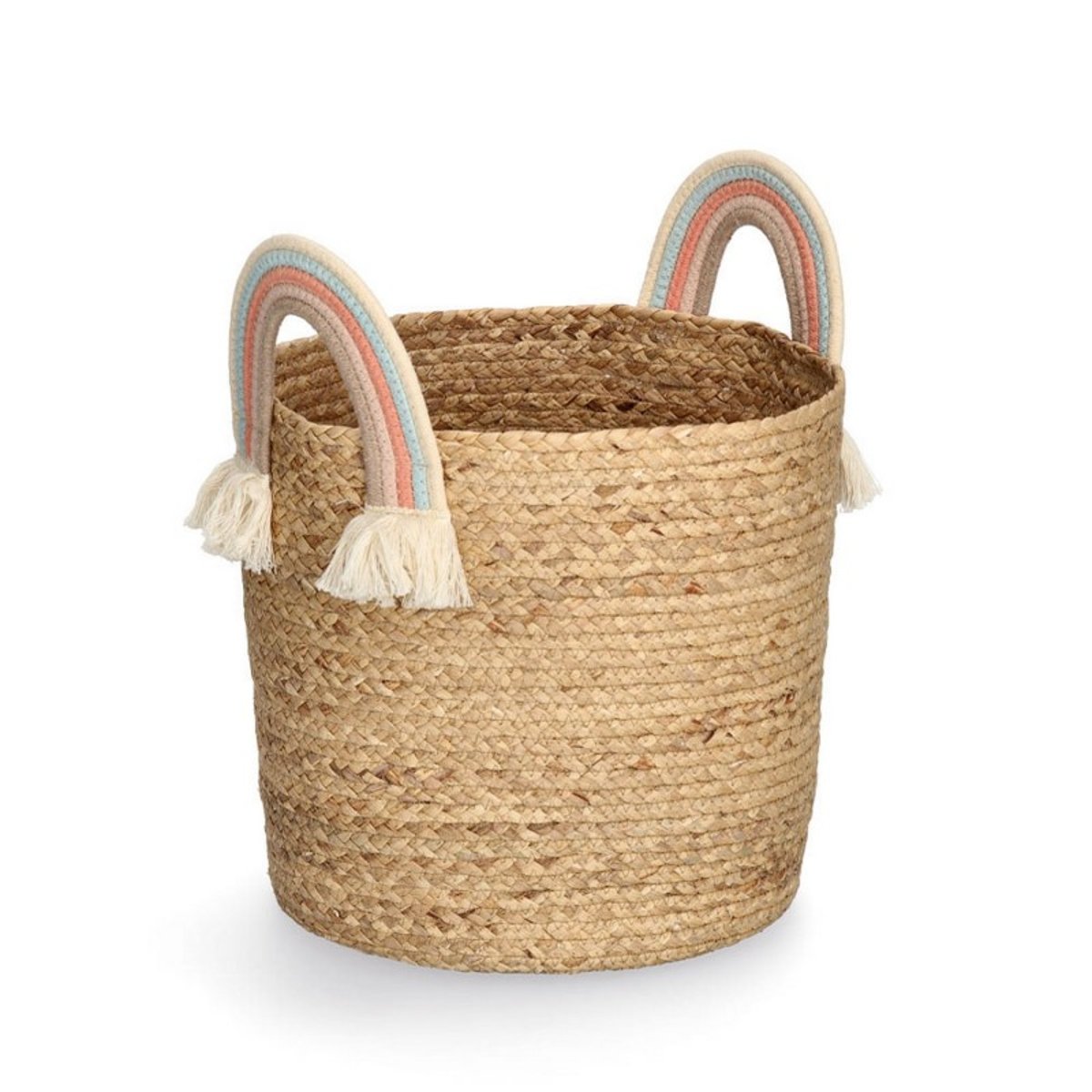 Panier rangement jonc de mer coton bois clair, ZELLER PRESENT