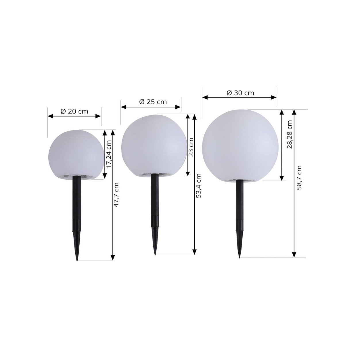 Lampe solaire moderneLED, Lago blanc, LINDBY