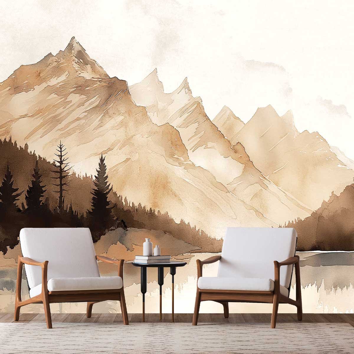 Papier peint montagne d'automne intissé, HEXOA