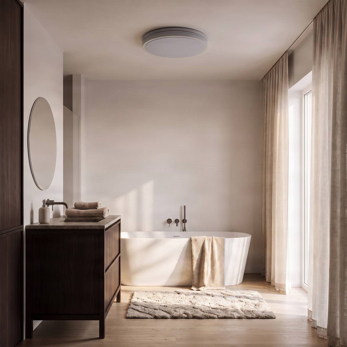 Plafonnier  moderneLED, Arnim blanc, LINDBY