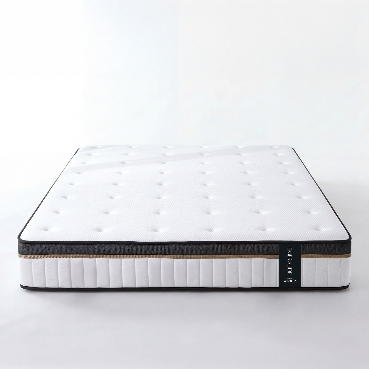 Matelas Mémoire de Forme EMERAUDE - 24 cm d'épaisseur - Accueil moelleux, soutien ferme blanc, MAISON AUBERTIN
