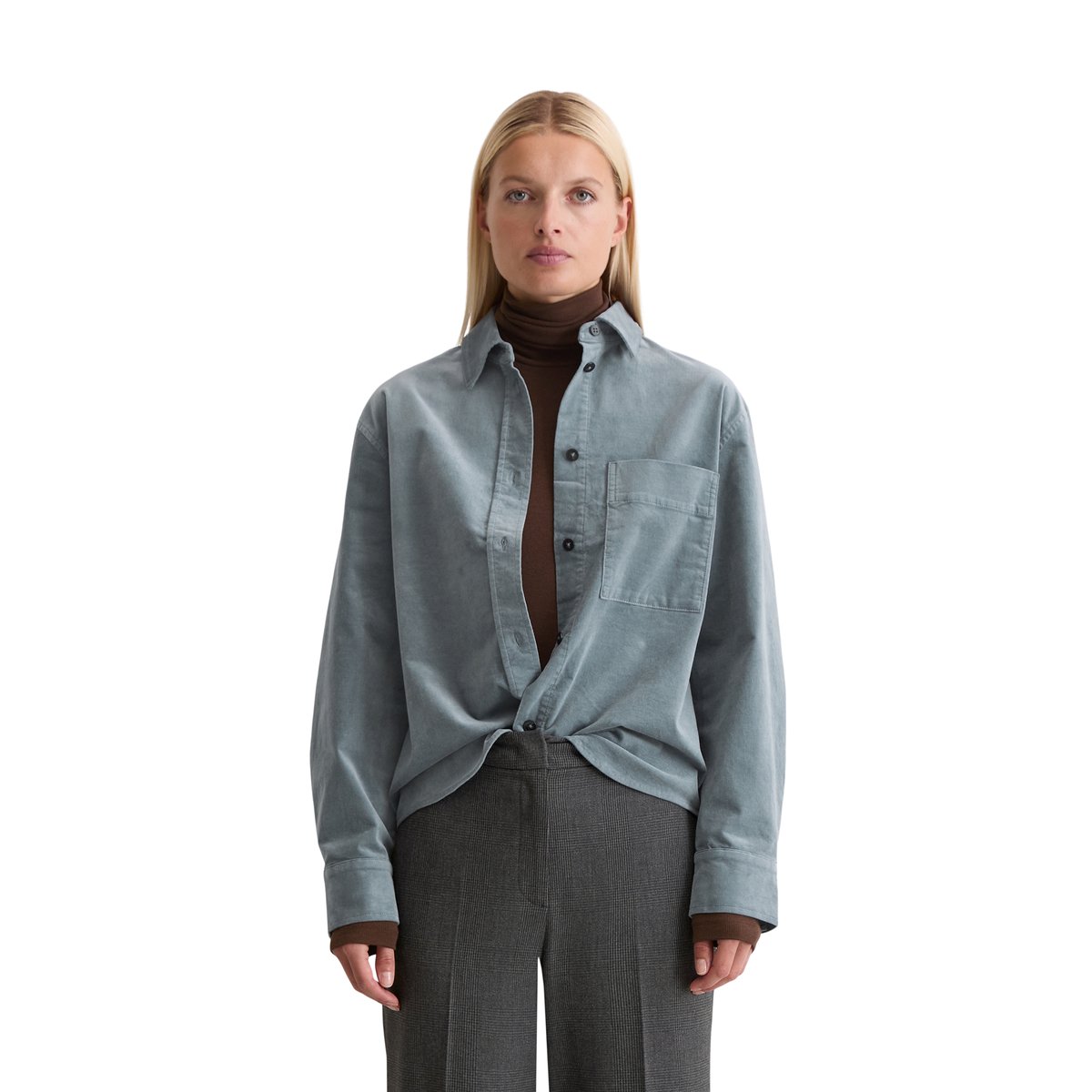 Survêtement en velours relaxed en Organic Cotton Stretch bleu moyen, MARC O'POLO