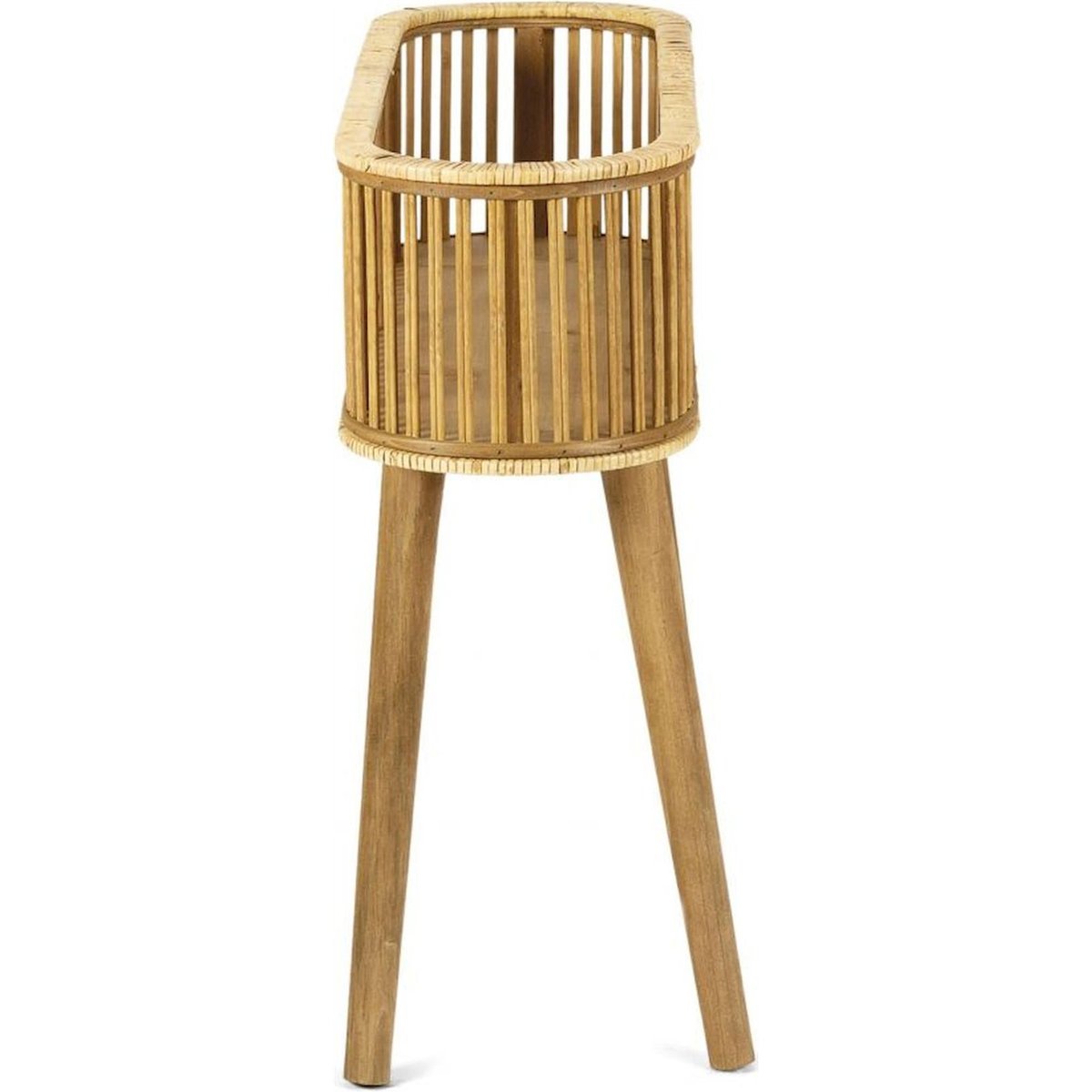 Cache-pot sur pied en bambou et rotin bambou naturel et rotin clair, RECOLLECTION