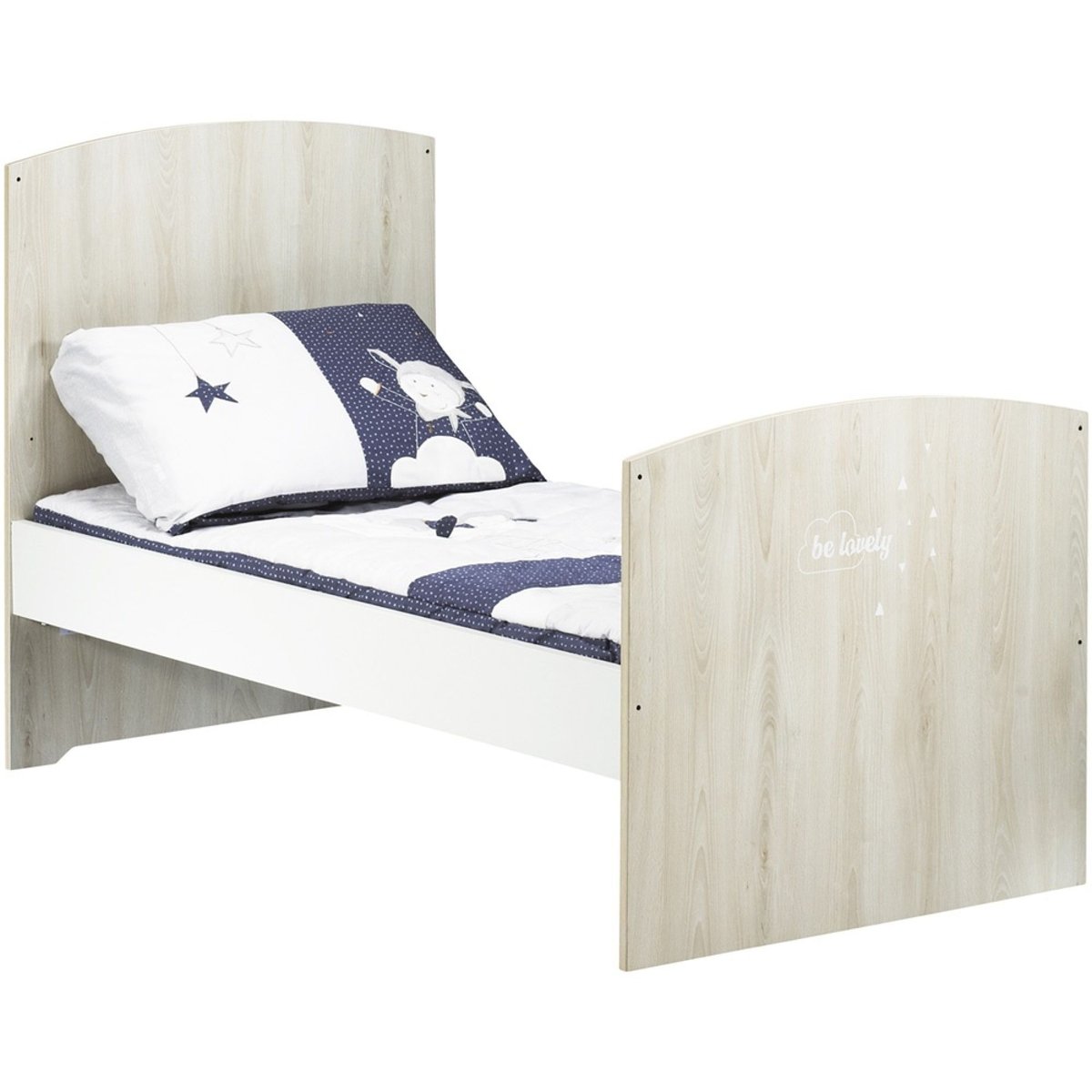 Chambre trio lit little big bed + commode + armoire Smile marron, BABY PRICE