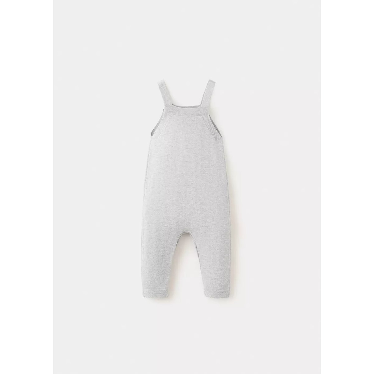 Salopette longue en maille avec poches gris chiné moyen, MANGO BABY