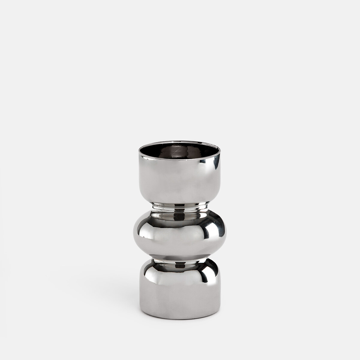 Vase en verre métallisé, hauteur 18,2 cm, ORLYA chrome, LA REDOUTE INTERIEURS