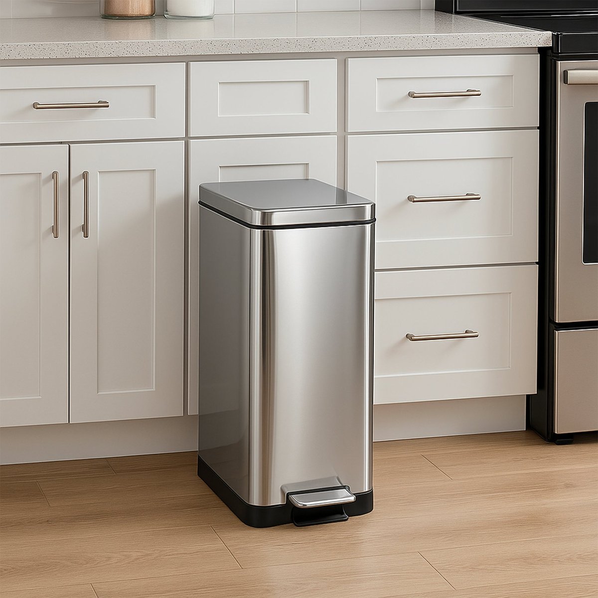 Poubelle de cuisine tri sélectif EDGE argent, KITCHEN MOVE