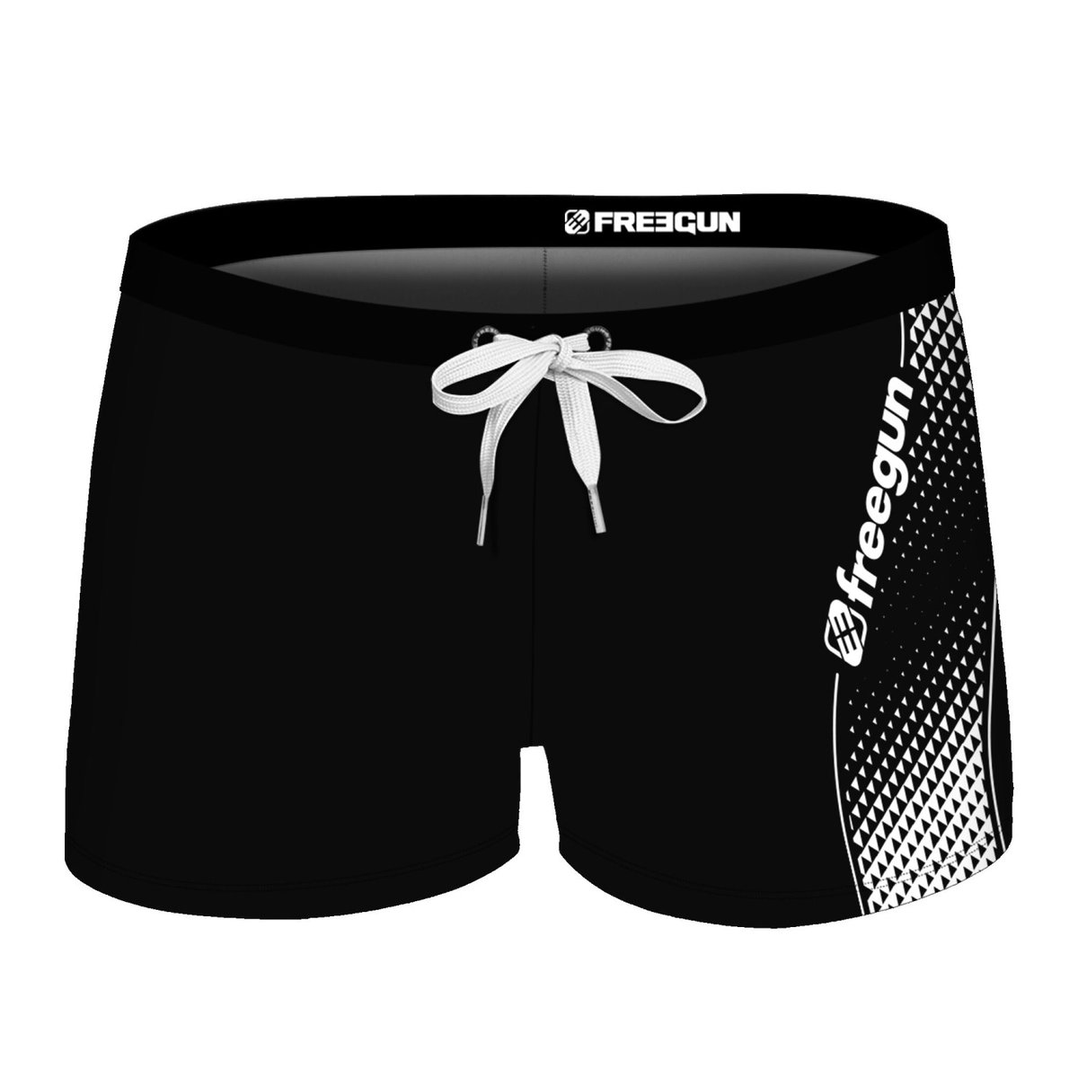 Maillot de Bain Boxer Microfibre noir/blanc, FREEGUN