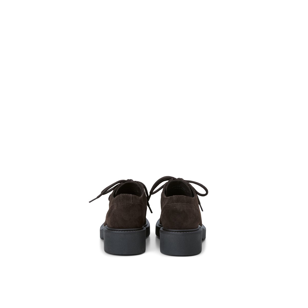 Chaussures derby à lacets, modèle Perla en cuir velours souple marron fonce, MARC O'POLO