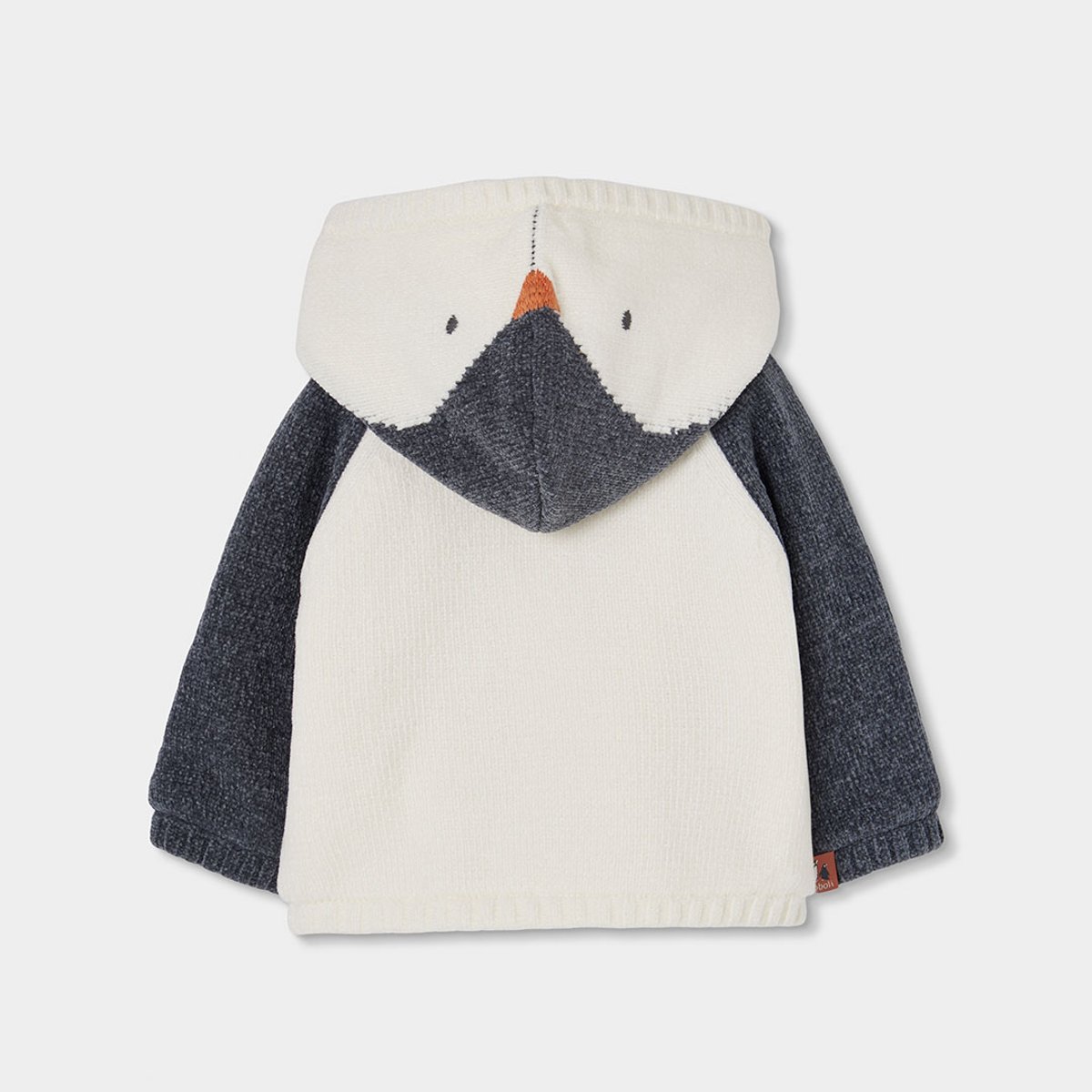 Veste bébé en maille à capuche combinée blanc, BOBOLI