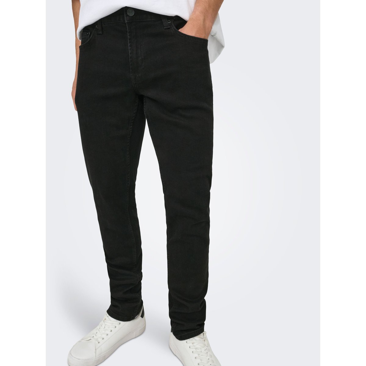 Jean slim stretch, Loom black denim, ONLY & SONS