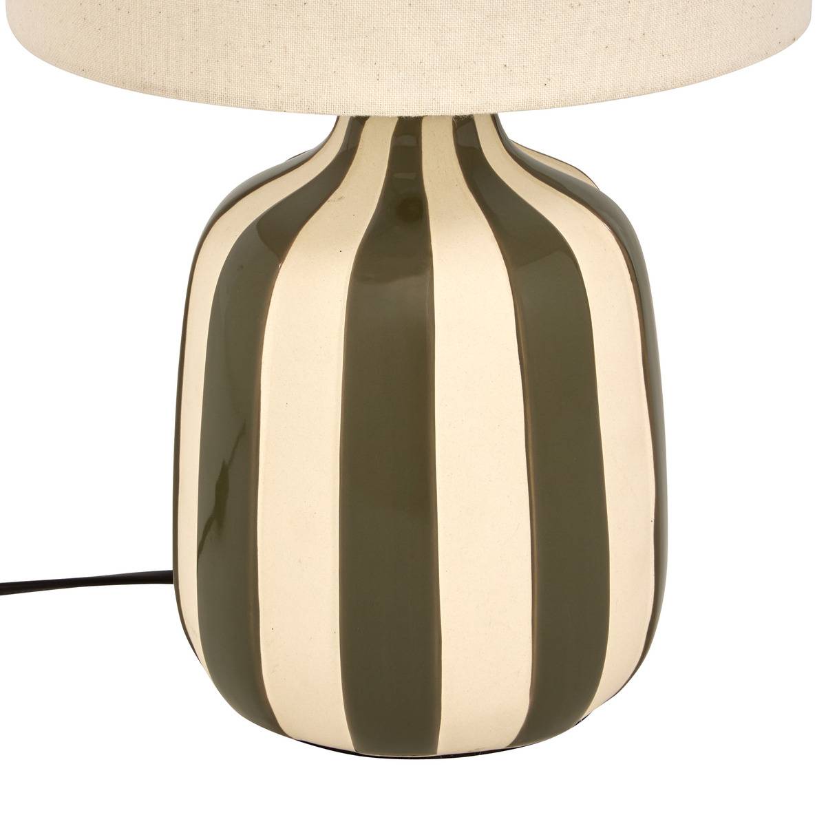 Lampe cylindrique en lin VILMA vert kaki, ATMOSPHERA
