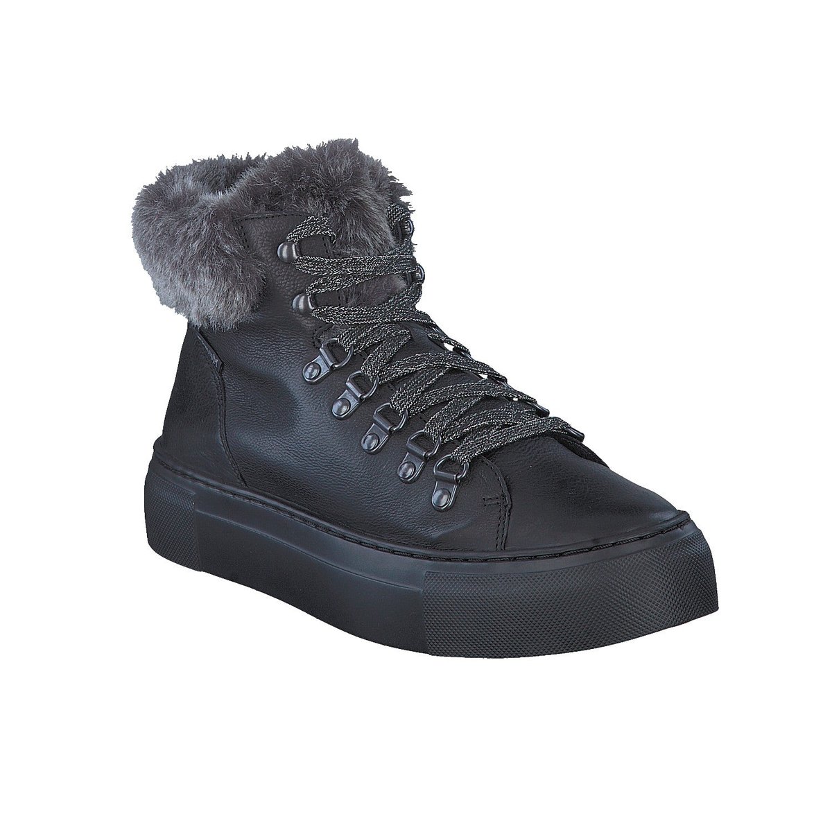 Baskets en cuir lisse GINOU noir p5132, MEPHISTO