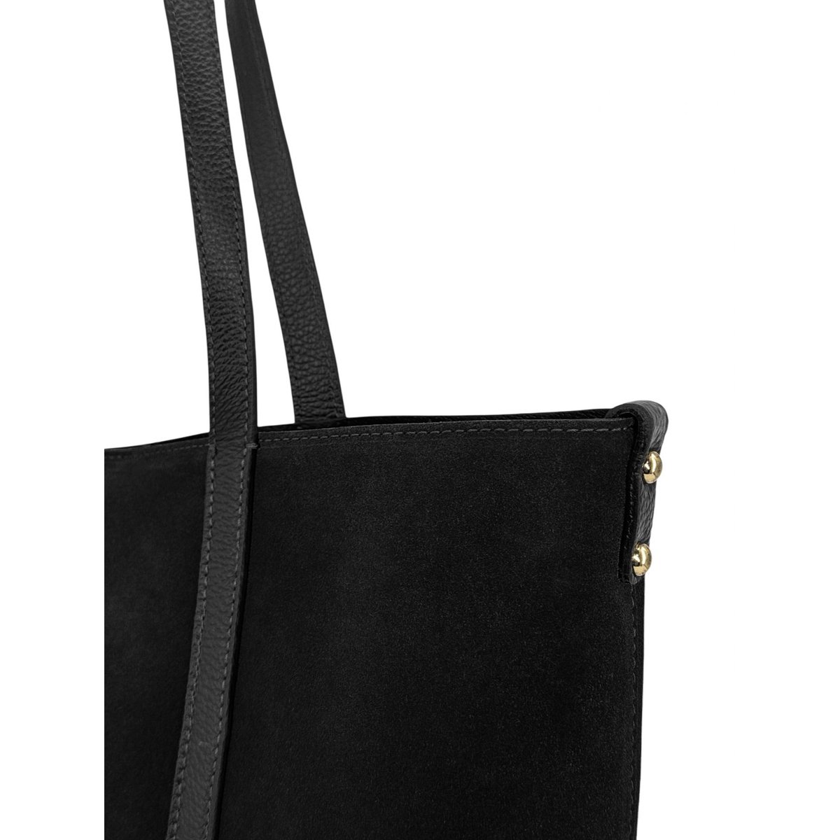 Sac cabas en cuir grainé et croûte de cuir MAJOR noir, OH MY BAG
