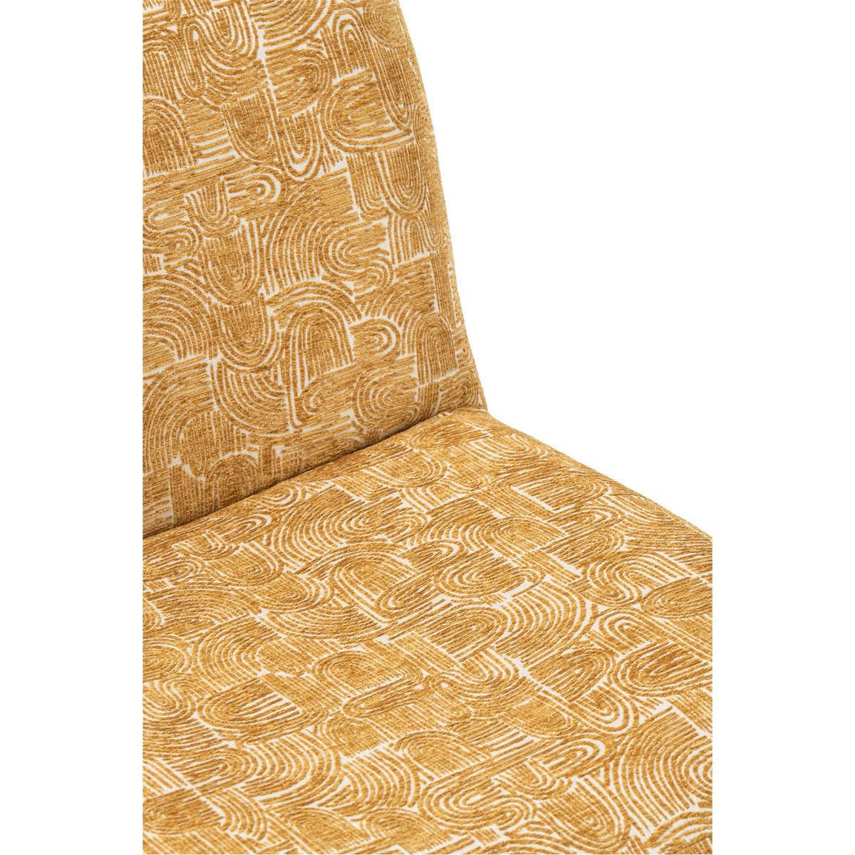 Chaise longue en tissu motif graphique ocre, RECOLLECTION