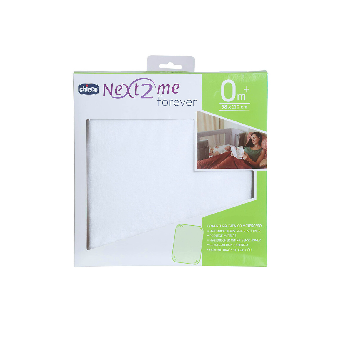 Next2Me Forever Terry Mattress Cover white, CHICCO