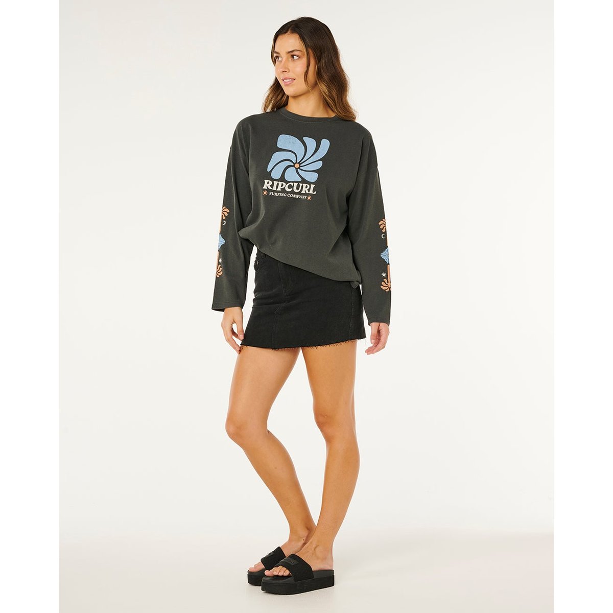 T-shirt à manches longues Heritage Pacific COAST washed black, RIP CURL