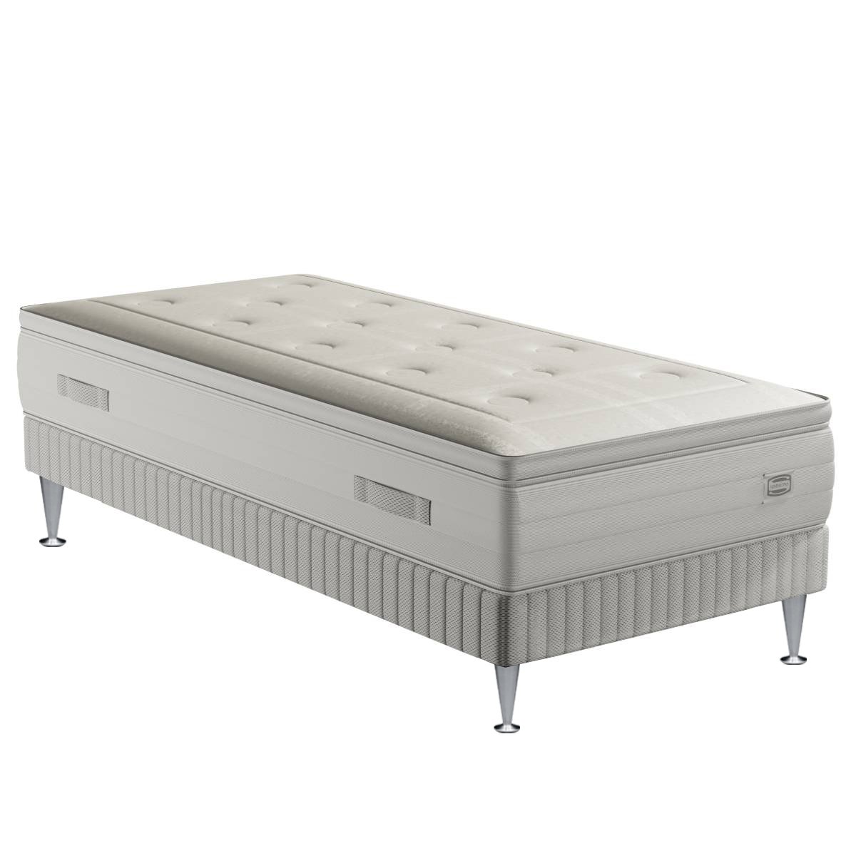Ens REFLEXION 140x190 matelas H33 Hybride, ferme, sommier blanc, SIMMONS