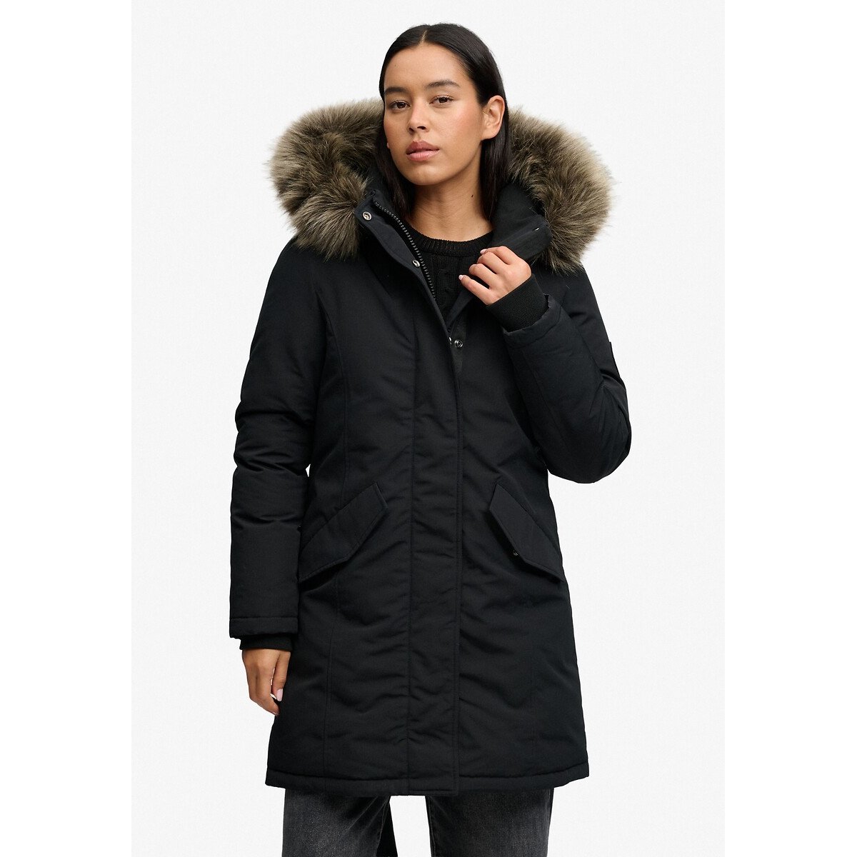 Parka à capuche Everest noir, SUPERDRY