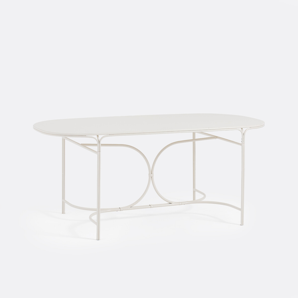 Table de jardin ovale, en métal acier, LACOMO galet, LA REDOUTE INTERIEURS