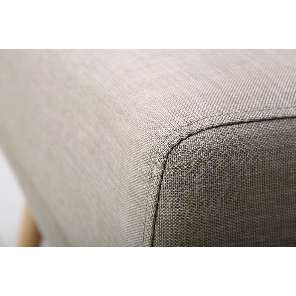 Pouf repose-pieds scandinave en tissu et bois ULLA naturel, MILIBOO