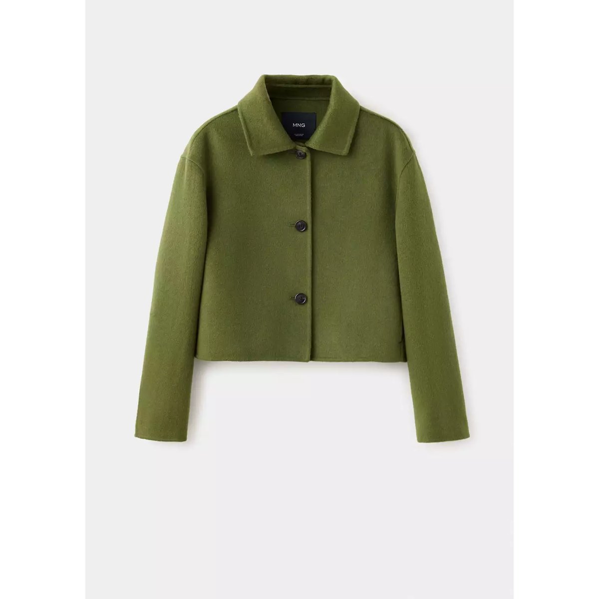 Veste laine col classique vert, MANGO