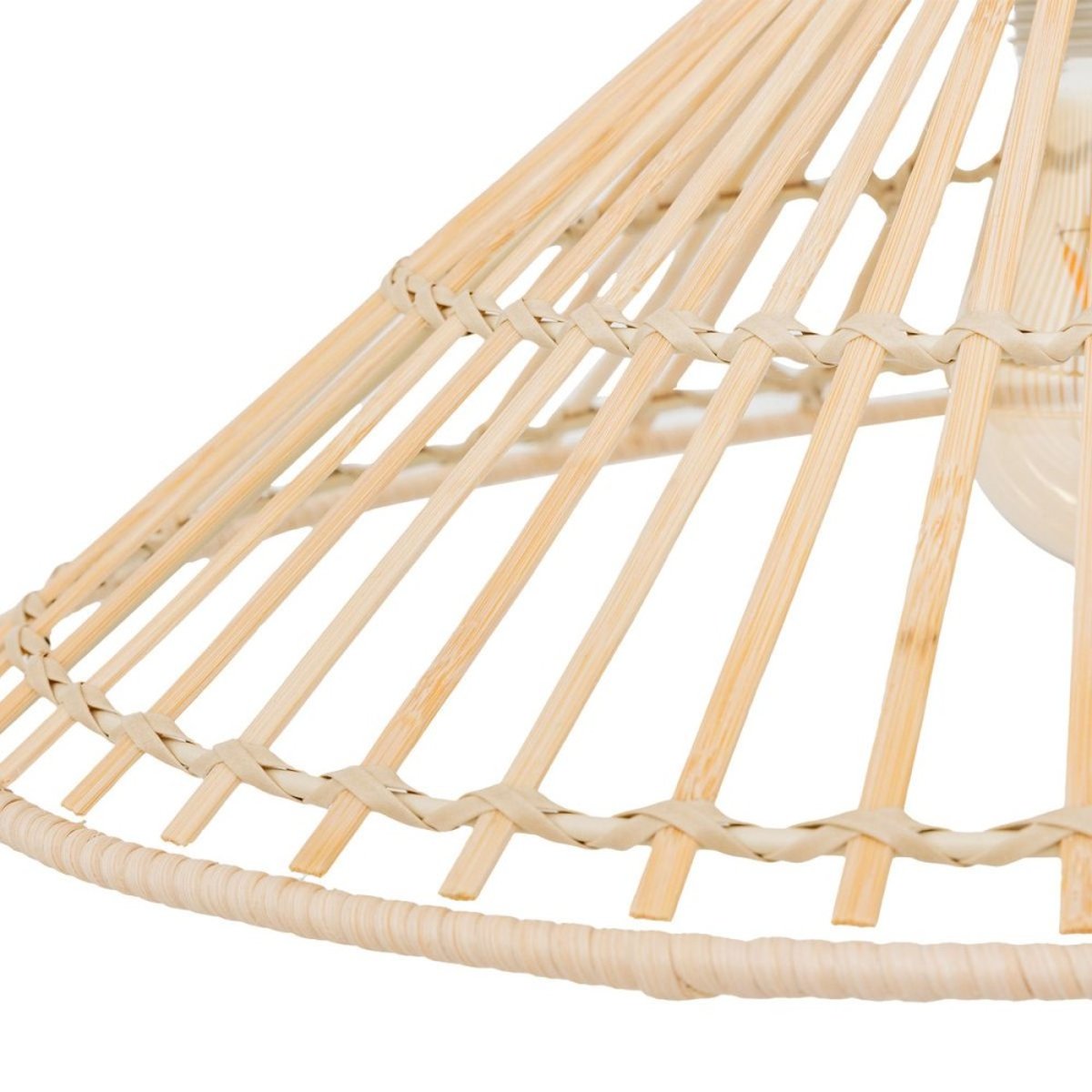 Suspension cône en bambou naturel beige, ATMOSPHERA