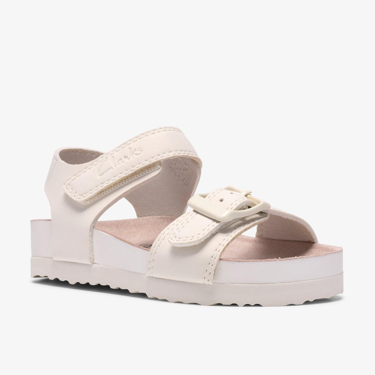 Sandales Synthétique Coupe Large BALI HEAT T blanc, CLARKS