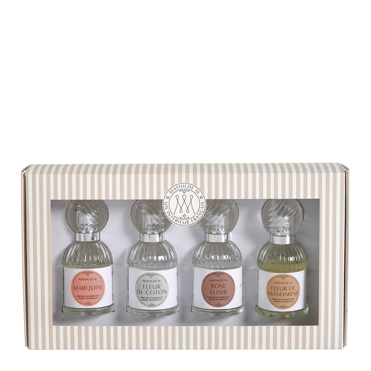 Coffret découverte 4 parfums d'ambiance 30 ml transparent, MATHILDE M
