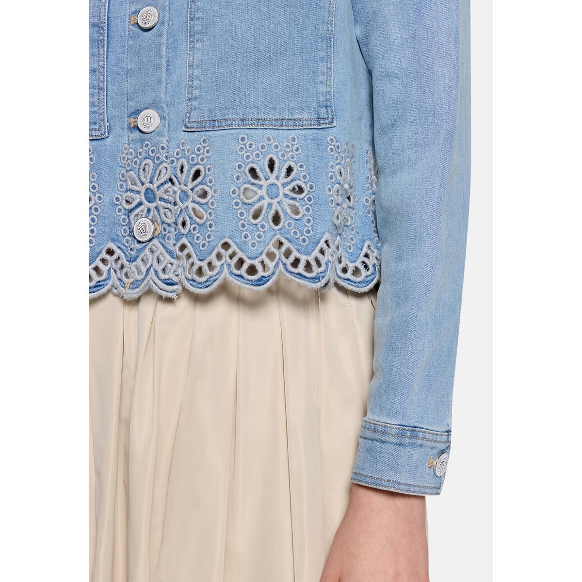 Veste en jean à broderies bleu, CARTOON